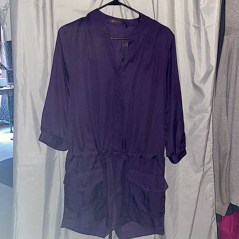 NWT 3/4 sleeve romper deep purple size medium from The Limited.